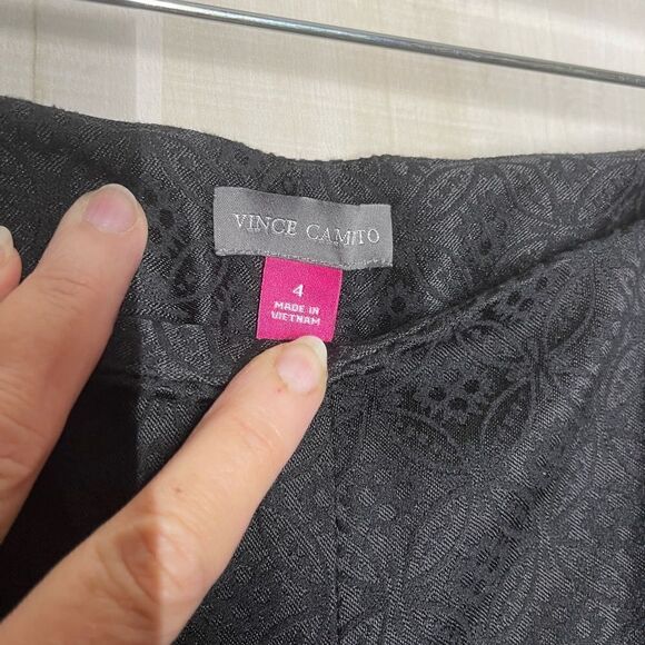 Vince Camuto black patterned pants slacks, size 4 - Picture 14 of 15